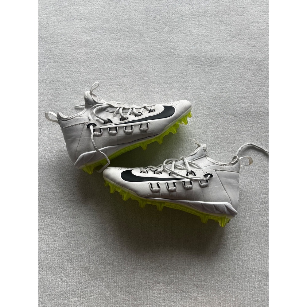 Nike Alpha Huarache 6 Elite LAX White Lacrosse Cleats Size 9.5 (880409-107)
